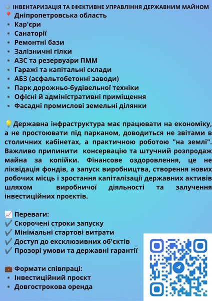 29.09.2026  ІНВЕНТАРИЗАЦІЯ ТА ЕФЕКТИВНЕ УПРАВЛІННЯ ДЕРЖАВНИМ МАЙНОМ